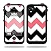MightySkins Protective Vinyl Skin Decal Cover for LifeProof iPhone 4 / 4S Case wrap Sticker Skins Black Pink Chevron