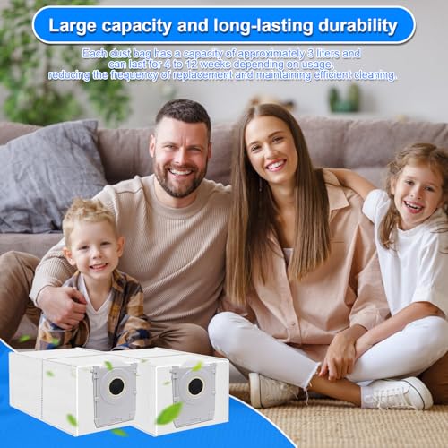 12 Bags for DEEBOT X9 Pro/X8 Omni, T50/T50 Max/T50 Pro Omni, T80 OMNI, T30C Pro OMNI Vacuum Cleaner, Accessories for Activated Carbon Vacuum Cleaner Bags