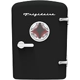 Frigidaire Retro 9-Can Mini Personal Fridge Portable Cooler, 11.8" D x 7.1" W x 10.1" H, Black