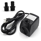 Yearbeer 400GPH Submersible Pump 25W Fountain Water Pump with For Aquarium, Fish Tank, Pond, Hydroponics with 6' UL Listed Power Cord
