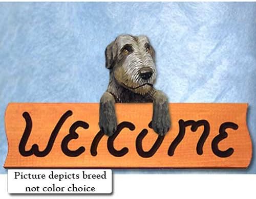 Irish Wolfhound BRINDLE Welcome Sign MAPLE