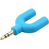 Blue U3 3.5mm Headphone Splitter Adapter Audio Converter Practical Fast Transmission Metal 1 Male to 2 Female Jack Splitter for Earphone Headphones, Earbuds and Accessories