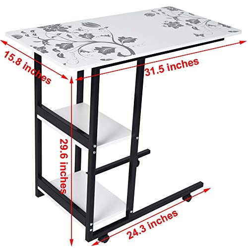 MSOO Simple Folding Lazy Bedside Laptop Table Simple Desktop Home Mobile Small Table - Thumbnail 3
