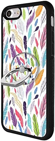 iPhone 7 8 Case with Ring Holder Stand, Feather colorful Rotating Ring Stand and Slim Thin Anti-Fingerprint Hard With Ring Holder stand for iPhone 7 8