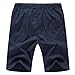 Manwan walk Men's Linen Casual Classic Fit Short B311 (Medium, Navy Blue)