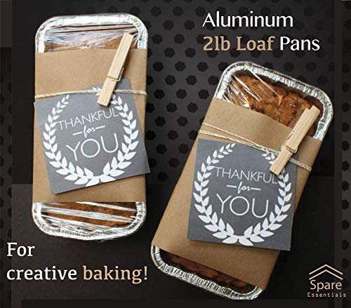 35 Pack - 2LB Loaf Pans, Aluminum Loaf Pans, Bread Pans, Meatloaf Pans l Cake Pan, Foil Loaf Pans, Disposable Aluminum, l Top bakery's choice Tin Pans - Standard Size, 2 Pounds - 8.5" X 4.5" X 2.5"