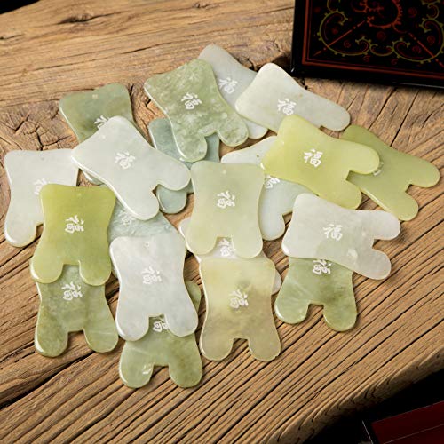 Gua Sha Facial Massage Tool, Gua Sha Massage Tool, Genuine Jade Gua Sha Board with Printed Chinese Character Blessing… - Image 5