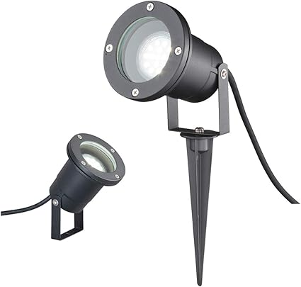 Schwenkbare Aussenleuchte Garpa Mit Erdspiess Oder Wandmontage Inkl Gu10 Led Leuchtmittel Fassadenbeleuchtung Amazon De Beleuchtung