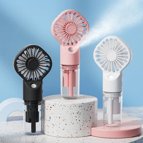 AIRPROSSING Misting Fan Portable 3 Pack，Portable Handheld Misting Fans with 4 Speeds and Rechargeable Battery Operated，Water Fan，Mist Fans，Perfect for Travel/Camping/Outdoor/Home/Office/Makeup