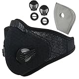Dustproof Mask - Activated Carbon Dust Masks - with Extra Filter Cotton Sheet and Valves for Exhaust Gas, Anti Pollen Allergy, PM2.5, Running, Cycling, Outdoor Activities (1 Pack Black, Type 1)\\n
