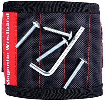 COSVE Magnetic Wristband, 5 Powerful Magnets Magnetic Tool Holder, Wristband Tool Belt for Holding Tools, Screws, Nails, Fasteners, Bolts, Drill Bits, Screwdriver Bits and Small Tools