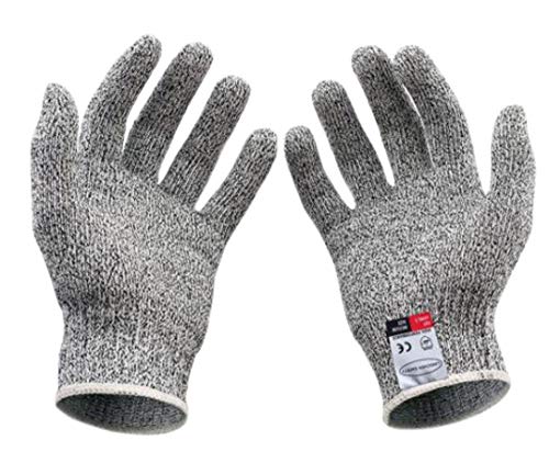 [ふく福] 作業用 防刃手袋 軍手 切れない手袋 耐切創グローブ 滑り止め 切り傷防止 防災 刃物 料理用レベル５安全防護 左右セット 子供 大人用 (M) の商品画像