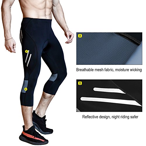 image for 4USPORTS Men's Padded Breathable Cycling Pants 3/4 & Long Bicycle Bike