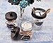 Amolliar Mason Jar Bathroom Vanity Organizer - Rustic Farmhouse Decor Bronze Bathroom Accessories -- Qtip Dispenser Holder Canister Glass for Q-tips,Cotton Swabs,Rounds,Ball,Flossers / Bronze,2-Pack