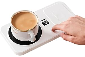 Coffee Mug Warmer,Smart Coffee Heater with Wireless Phone Charger - 3 Heating Setting Beverage Heater Charger for Watch Phone