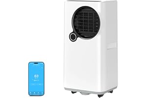 LXLU Portable Air Conditioners, 16000 BTU 6-in-1 Cooling, Dehumidifier & Fan, Ultra Quiet with 24H Smart Timer, Auto Shut-Off & Child Lock for Home/Bedroom/Office