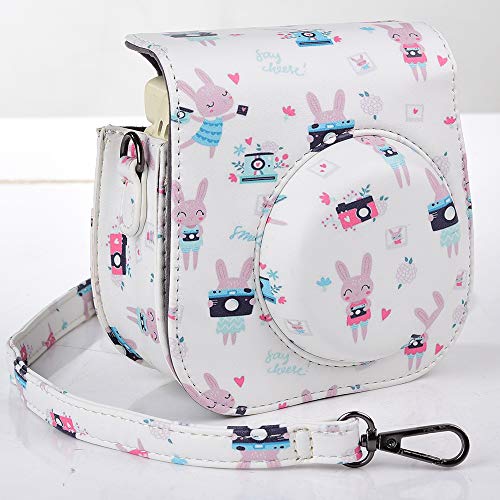 Katia Camera Case Bag Compatible for Fujifilm Instax Mini 9 / Mini 8 Instant Film Camera with Accessories Pocket and Adjustable Strap - Rabbit
