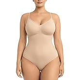 Glamhug Women's Shapewear Bodysuit - Tummy Control Seamless Waist Sculpting Body Shaper - Thong Body Suit