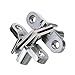 Ranbo (1 Pair) Hidden gate Hinge Stainless Steel Invisible Door Hinges Concealed Barrel Wooden Box Silver (1-3/4 inch)
