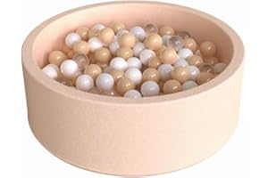 Wonder Space 35" Premium Kids Foam Ball Pit, CPSIA-Certified Safe Soft Play Pool for Toddlers, Baby Indoor Nursery Playpen, Ideal Gift for Boys & Girls (Beige)