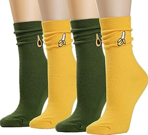Losa Kute 4/5 Pairs Womens Crew Socks Women Casual Nolvety Funny Long Cute Socks