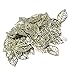 Baosity 100 Pieces Silver Hollow Filigree Charms Leaf Pendant Bracelet Jewellery Finding DIY Crafts Making Beads