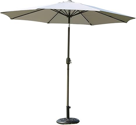 Ioioa 9 Foot Patio Umbrella Outdoor Umbrella With Crank And 8 Ribs Aluminum Pole Tilt Button Outer Table Umbrella Waterproof Patio Umbrella Gray Amazon Co Uk Sports Outdoors