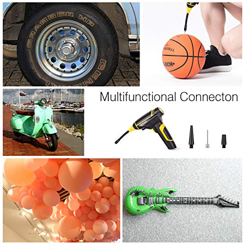 Roleadro Air Compressor, Portable Automatic Cordless Tire Inflator 12V 2200mAh Air Pump with Digital Display and LED Lights for Tire, Ball, Air Cushion and Other Inflatables (150PSI)