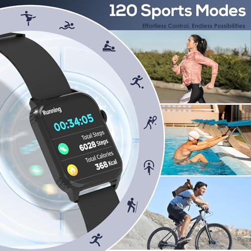 Smart Watch for Men, 120+ Sports Modes Smartwatch with 1.83" HD, Alexa Built-in, Heart Rate/Sleep Monitor, IP67 Waterproof, Bluetooth Call & Music Control Fitness Watch for iPhone/Android (Black)