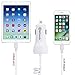 iPhone Car Charger, BitTrendx 3.4A Adaptive Smart Apple Lightning Car Charger with Tangle-Free Coiled Cable for iPhone 7 7 Plus 6S 6S Plus SE 6 6 Plus 5 5S 5c iPad Plus Extra USB Port (White)