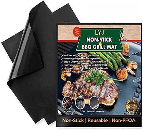 Grill Mats Non-Stick BBQ Baking High Quality Outdoor Reusable Easy to Clean Charcoal Gas Carbon Electric Oven,Safe Durable Heat Resistant Barbecue Sheets For Grilling Meat
