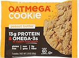 OATMEGA Protein Cookie, Peanut Butter, Protein Cookies, Healthy Snacks, Gluten Free Protein Cookies, Whey Protein Cookies, 2.8 Ounce (12 Count)
