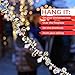 Klikel Christmas Clear Iridescent and Gold Bead Garland, Large Twist Bead String for Christmas Tree 10-feet - Set of 2 Pieces
