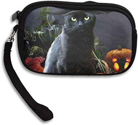 Wallet Handbag Cat Pumpkin Portable Bag 100% Polyester Fiber Coin Purse.