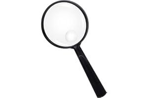 Feosky Handheld Reading Magnifier, 10X 30X Magnifier, 75mm Shatterproof Lens, Adults Close Work Non-Slip Handle for Seniors Reading and Kids Nature Exploration(Black)