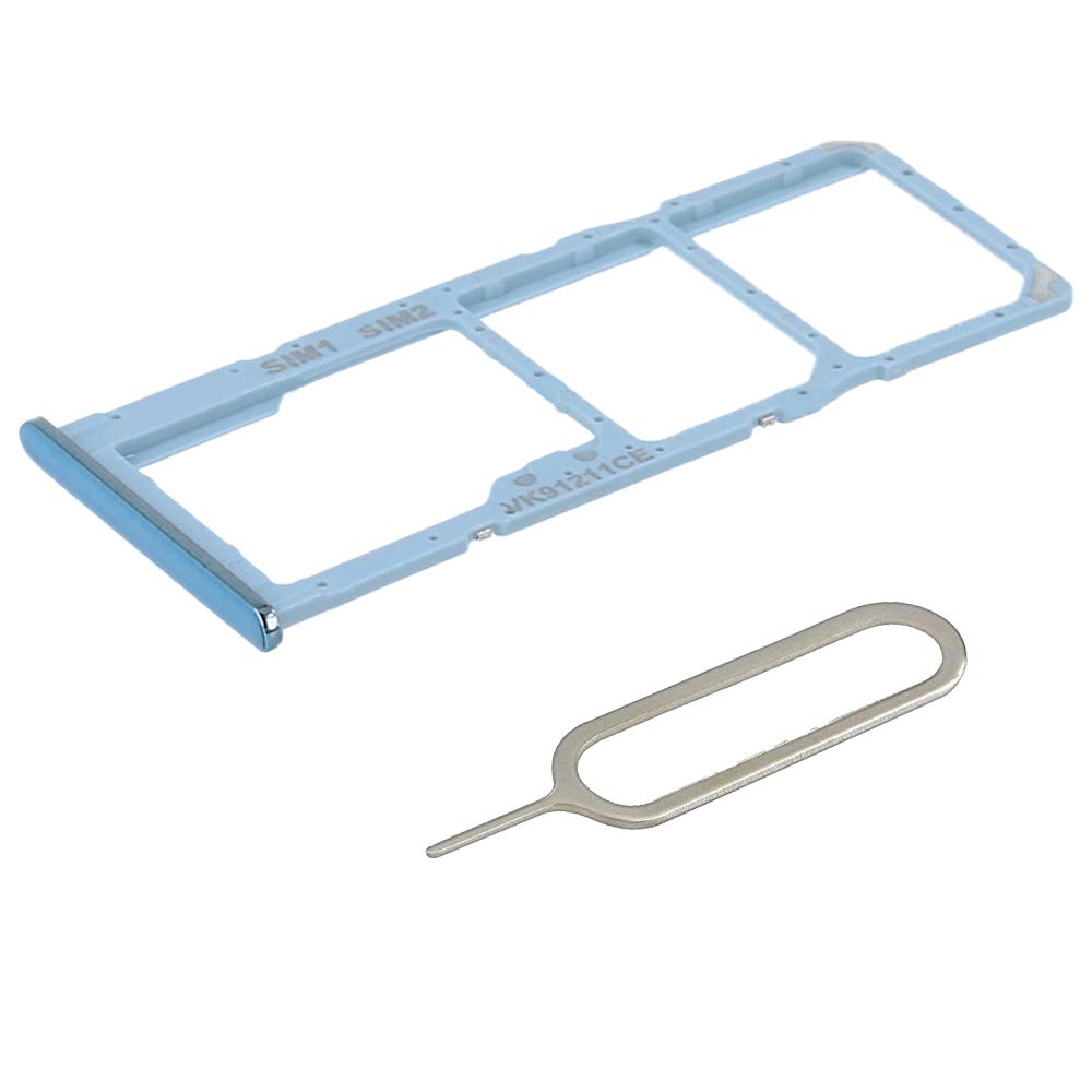 MMOBIEL DUAL SIM Card Slot Tray Holder Replacement Compatible with Samsung Galaxy A51 / A71 2020 - Incl. Rubber Gasket and Sim Pin - Blue