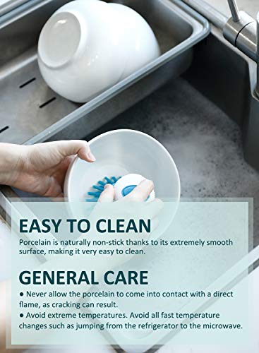 image for Teocera 10 Ounce Porcelain Bowl Set, Small Bowls - A Healthier Way for