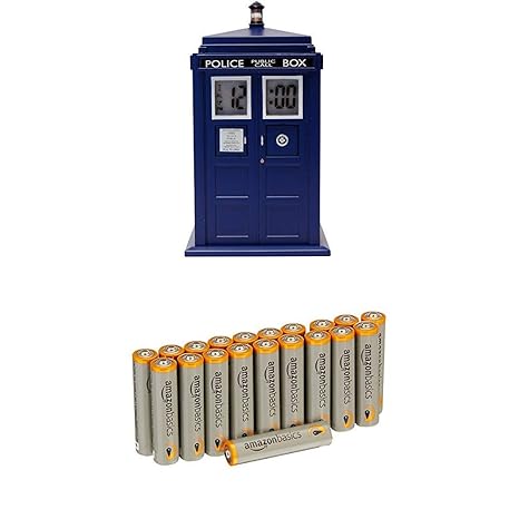 Doctor Who Projizierender Wecker 'Tardis' mit AmazonBasics Batterien