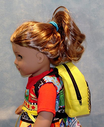 18 Inch Doll Yellow Backpack handmade by Jane Ellen for 18 inch dolls - Thumbnail 3