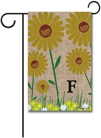 Outdoor-Flagge Wildblumen Frühling Sommer Monogramm V Dekorative