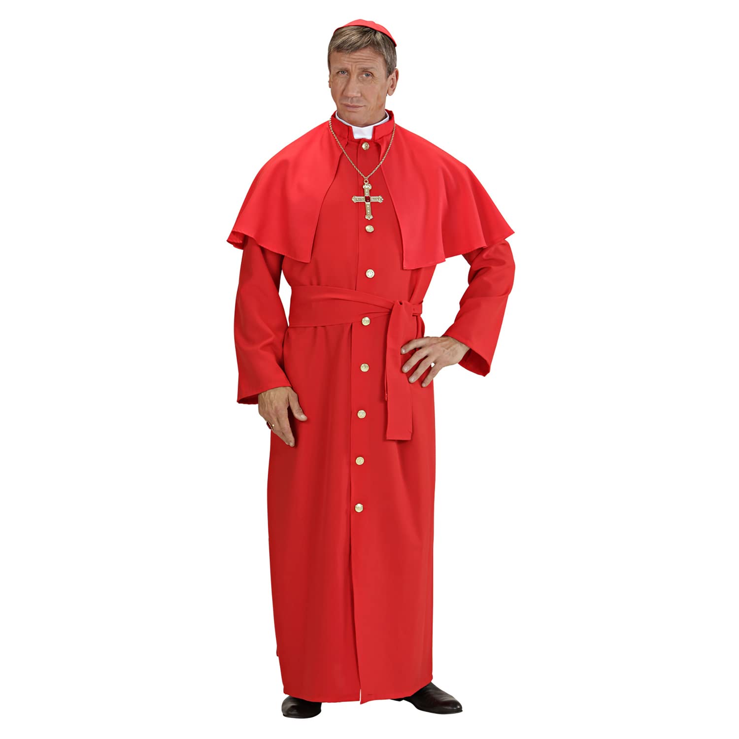 WIDMANN 57714 Men’s Red Cardinal Costume. Church, Vicar, Priest. Halloween, Carnival, Stag Do