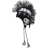 Himalayan Fashion Mohawk Hat with Lining Winter Hat with Earflap Bone Skull Mohawk Style One Size Adult Unisex Hat Beanie