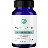 Ora Organic Plant Based Multivitamin for Women and Men, Bluelight Protection - Brain, Eye, Energy, Immune, Skin, Hair, Heart, and Bone Health Support, 60 Vegan Capsules