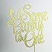 Some Bunny Is One Cake Topper, Boys Girls First Birthday Party Decorations, Birthday Bunny Cupcake Topper, Bunny 1 Topper - Gold Glitter