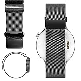 20mm Magnetic Milanese Loop Stainless Steel Magnet Watch Band For 20mm Pebble Time Round, Gear S2 Classic SM-R7320 (YESOO Retail Packaging - 180 Days Warranty) (Black)