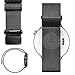 20mm Magnetic Milanese Loop Stainless Steel Magnet Watch Band For 20mm Pebble Time Round, Gear S2 Classic SM-R7320 (YESOO Retail Packaging - 180 Days Warranty) (Black)
