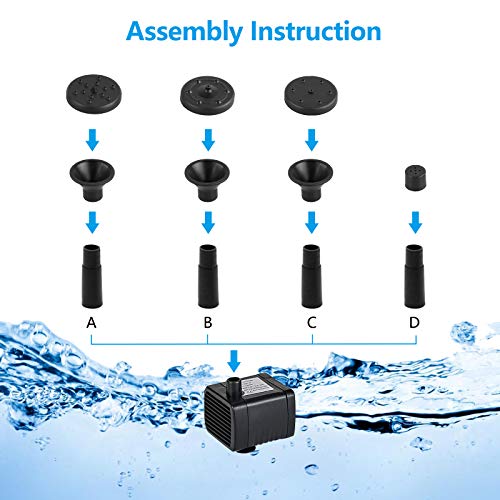 omitium-Fuente-Solar-para-Estanque-Bomba-de-Agua-para-jardin-Bomba-Solar-con-Panel-Solar-monocristalino-de-12-W-para-Estanque-de-pajaros-Peces-Estanque-pequeno-4-Estilos-de-Fuentes