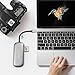 USB C Hub, HooToo 6-in-1 Adapter with 100W PD Charging port, 4K HDMI Output, Card Reader, 3 USB 3.0 Ports for MacBook and Windows Type C laptop - Grey