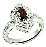 RB Gems Sterling Silver 925 Ring Genuine Gemstone Marquise Shape 0.70 Carat with Rhodium-Plated Finish