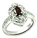 RB Gems Sterling Silver 925 Ring Genuine Gemstone Marquise Shape 0.70 Carat with Rhodium-Plated Finish